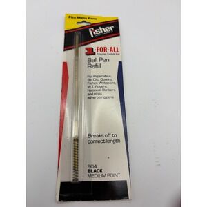 Fisher 1 For All Ball‎ Pen Refill Black Medium Point S04 Tungsten Carbide Ball